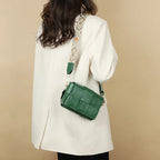 Mini sac bandoulière femme vert à rabat, 17 x 11 x 6 cm