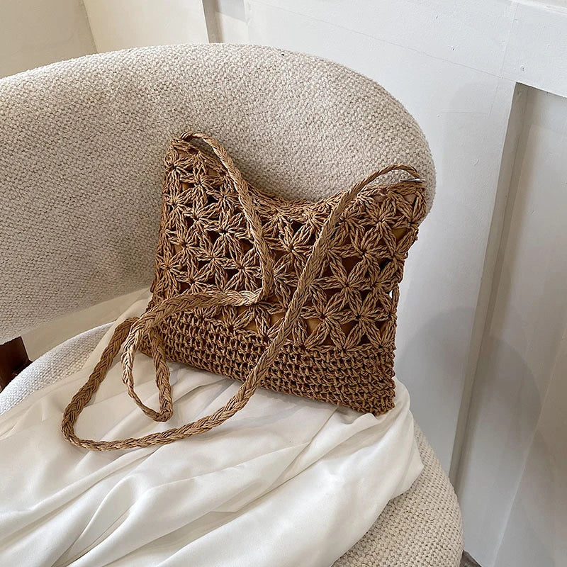 Sac bandoulière femme d'été doublé et zippé, 22 x 19 cm