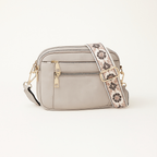 Sac bandoulière femme style bohème, sangle réglable, sept coloris, gris clair