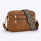 Sac bandoulière femme style bohème, sangle réglable, sept coloris, marron