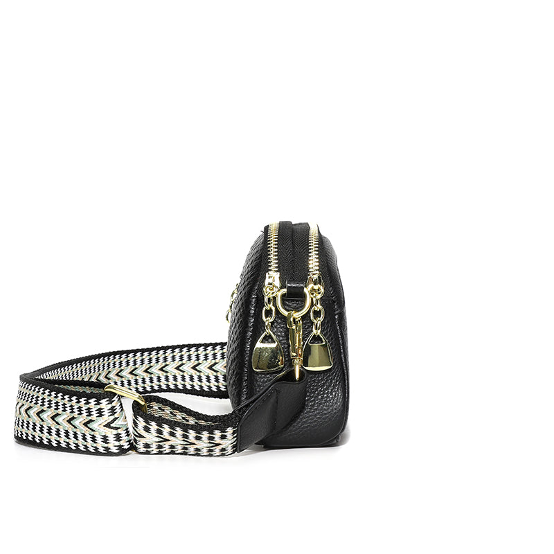 Sac effet croco femme, large bandoulière à motif baroque