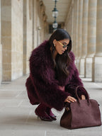 Sac bandoulière femme en cuir, poches intérieures, trois coloris