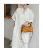 Petit sac bandoulière femme en cuir grainé, sangle amovible