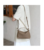 Petit sac bandoulière femme en cuir grainé, sangle amovible