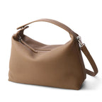 Petit sac bandoulière femme en cuir grainé, sangle amovible, taupe