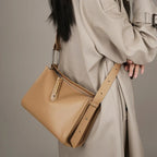 Sac bandoulière femme carré, anse ajustable, camel ou beige