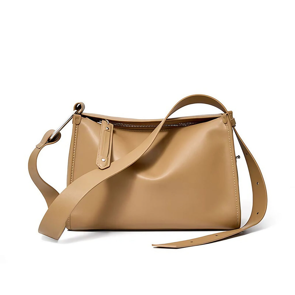 Sac bandoulière femme carré, anse ajustable, camel ou beige, beige
