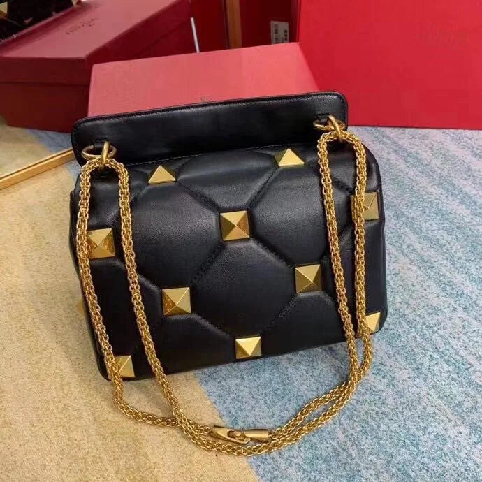 Sac bandoulière femme à clous et chaîne amovible, huit coloris