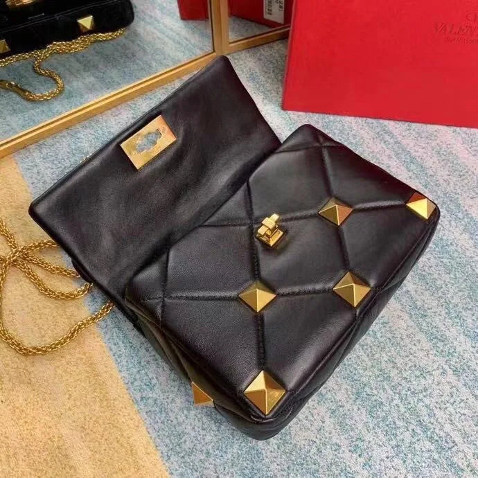 Sac bandoulière femme à clous et chaîne amovible, huit coloris