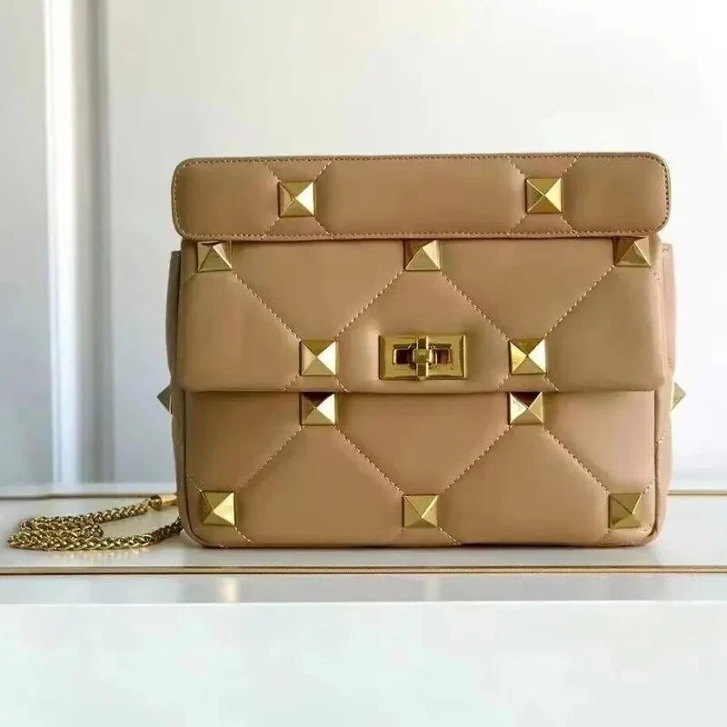 Sac bandoulière femme à clous et chaîne amovible, huit coloris
