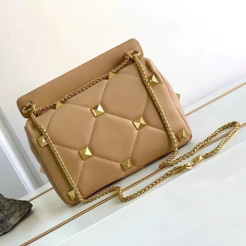 Sac bandoulière femme à clous et chaîne amovible, huit coloris