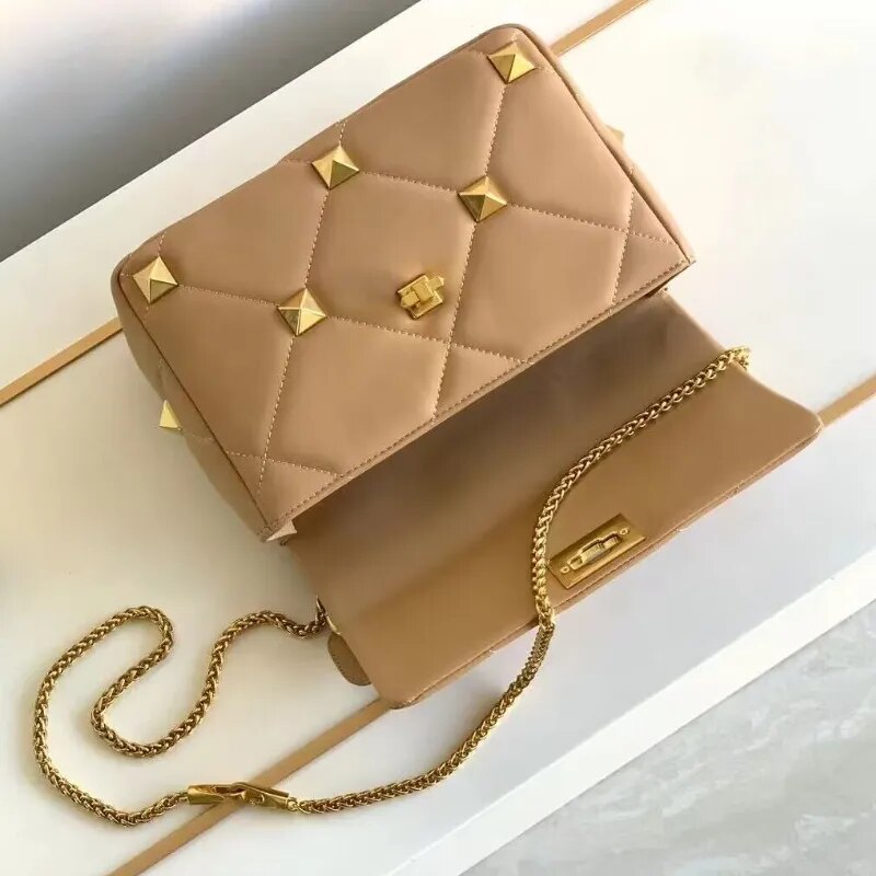 Sac bandoulière femme à clous et chaîne amovible, huit coloris