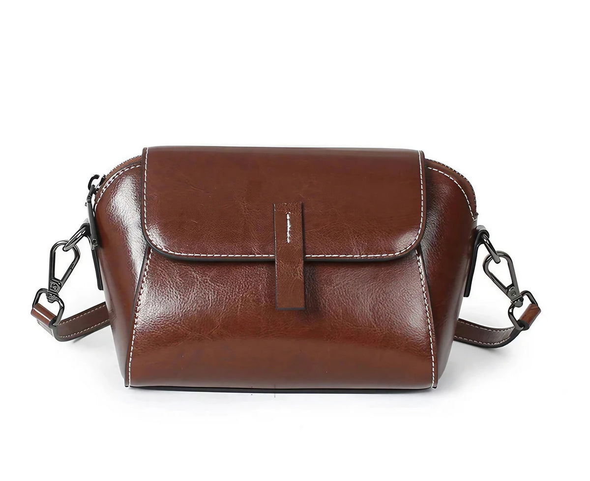Petit sac bandoulière femme en similicuir, rabat aimanté