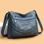 Sac bandoulière femme zippé à bouton aimanté, quatre coloris