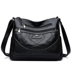 Sac bandoulière femme zippé à bouton aimanté, quatre coloris