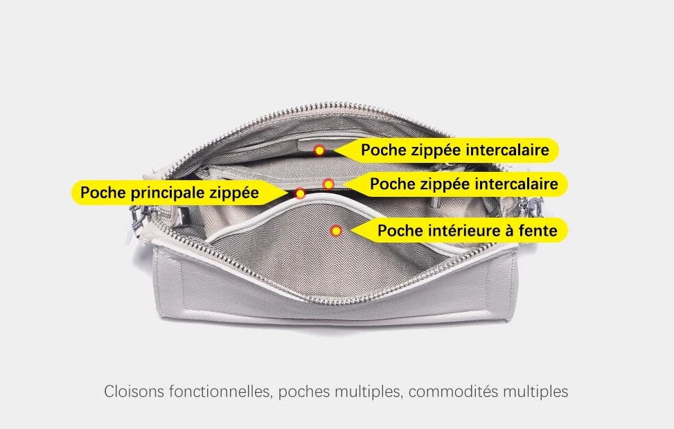 Sac bandoulière femme à deux sangles, chaîne à gros maillons