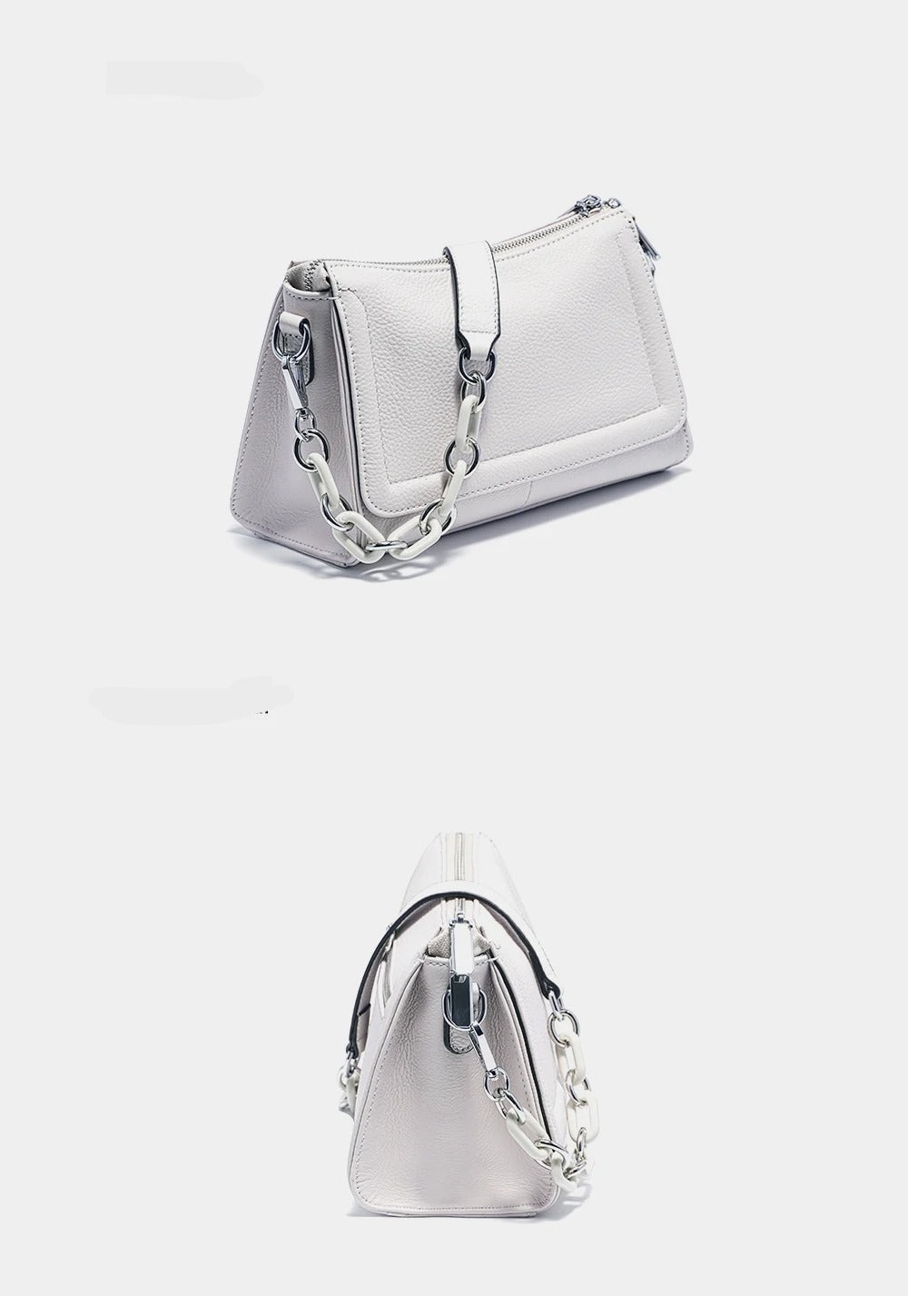 Sac bandoulière femme à deux sangles, chaîne à gros maillons