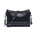 Sac bandoulière femme à deux sangles, chaîne à gros maillons, noir
