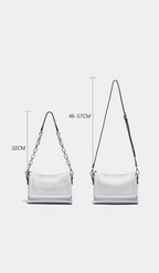 Sac bandoulière femme à deux sangles, chaîne à gros maillons