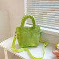 Sac bandoulière femme en velours côtelé, forme trapèze, six coloris, vert clair