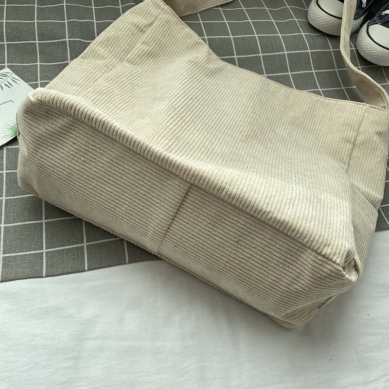 Sac bandoulière en velours côtelé pour femme, cinq coloris