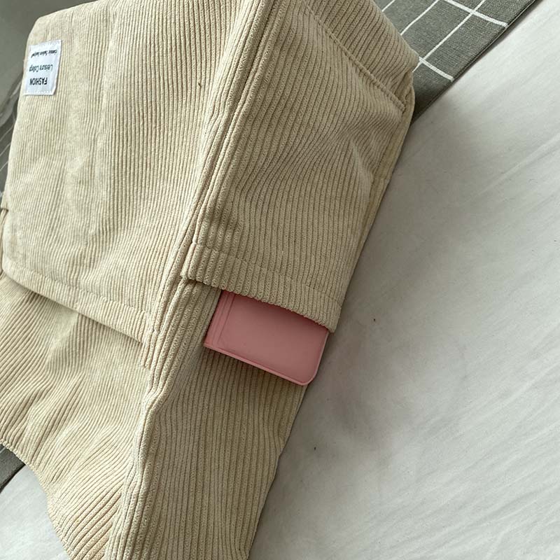 Sac bandoulière en velours côtelé pour femme, cinq coloris