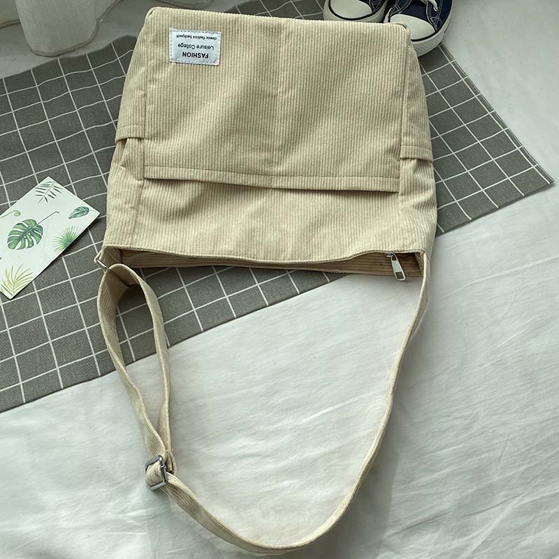 Sac bandoulière en velours côtelé pour femme, cinq coloris