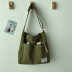 Sac bandoulière en velours côtelé pour femme, cinq coloris, vert