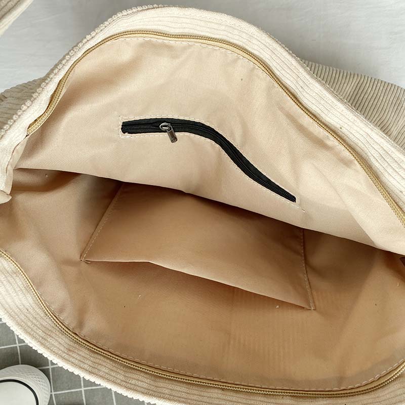 Sac bandoulière en velours côtelé pour femme, cinq coloris