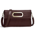 Sac à main femme en cuir, 25 x 18 cm, sept coloris, café