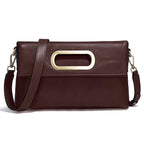 Sac à main femme en cuir, 25 x 18 cm, sept coloris, café