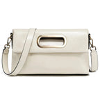 Sac à main femme en cuir, 25 x 18 cm, sept coloris, beige