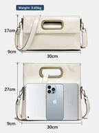 Sac à main femme en cuir, 25 x 18 cm, sept coloris