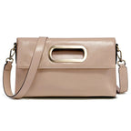 Sac à main femme en cuir, 25 x 18 cm, sept coloris, abricot