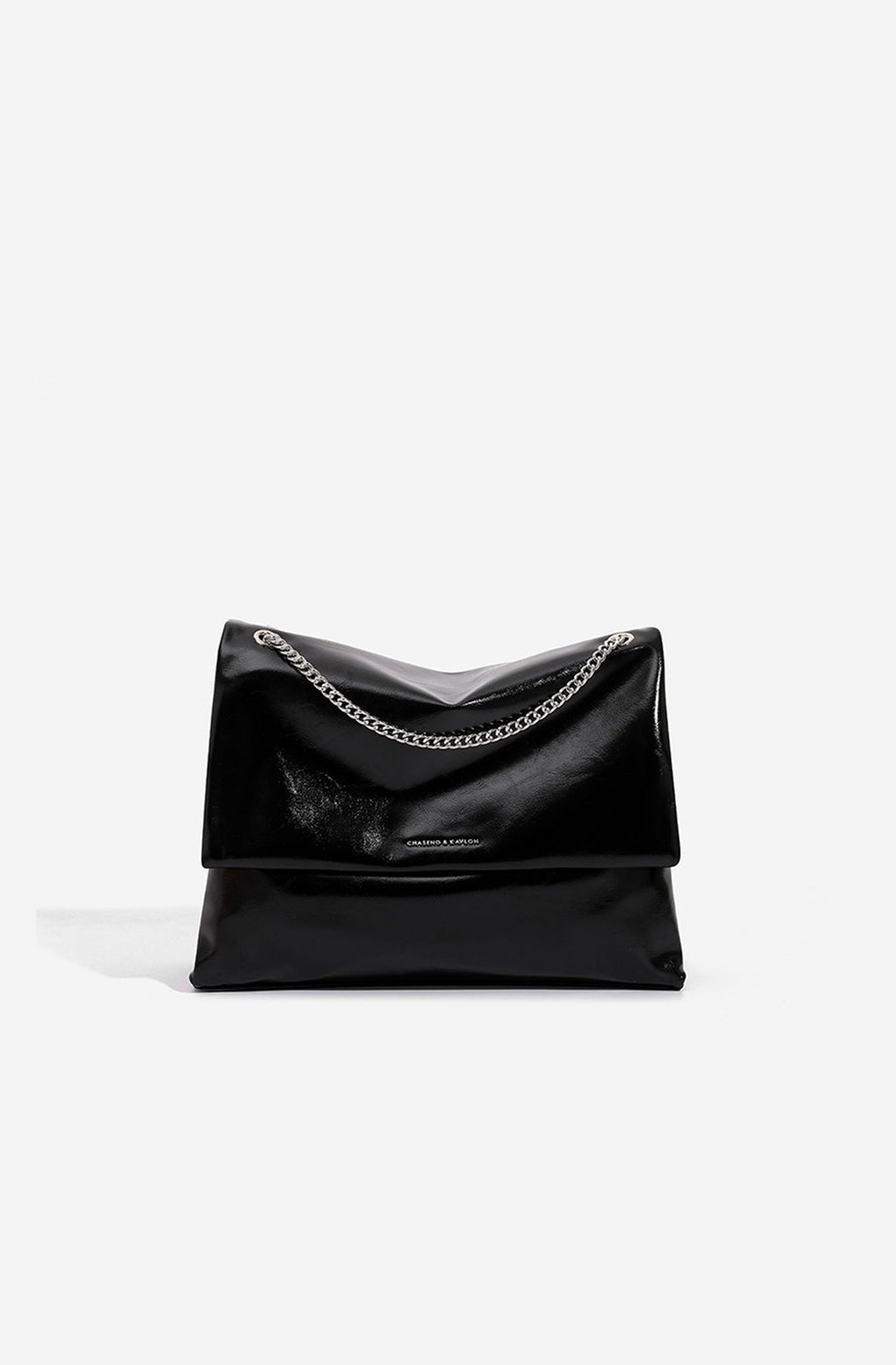 Sac bandoulière femme à rabat et longue chaîne métallique