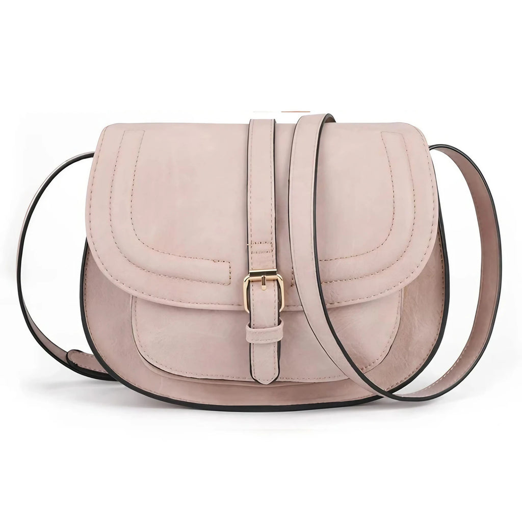 Petit sac à rabat femme en similicuir, bandoulière réglable, rose