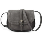 Petit sac à rabat femme en similicuir, bandoulière réglable, gris foncé