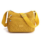 Sac bandoulière femme étanche à poches multiples, huit coloris, jaune