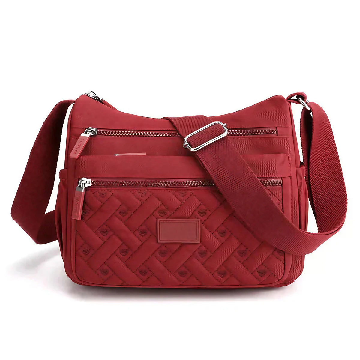 Sac bandoulière femme étanche à poches multiples, huit coloris, rouge