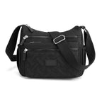 Sac bandoulière femme étanche à poches multiples, huit coloris, noir