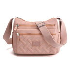 Sac bandoulière femme étanche à poches multiples, huit coloris, rose