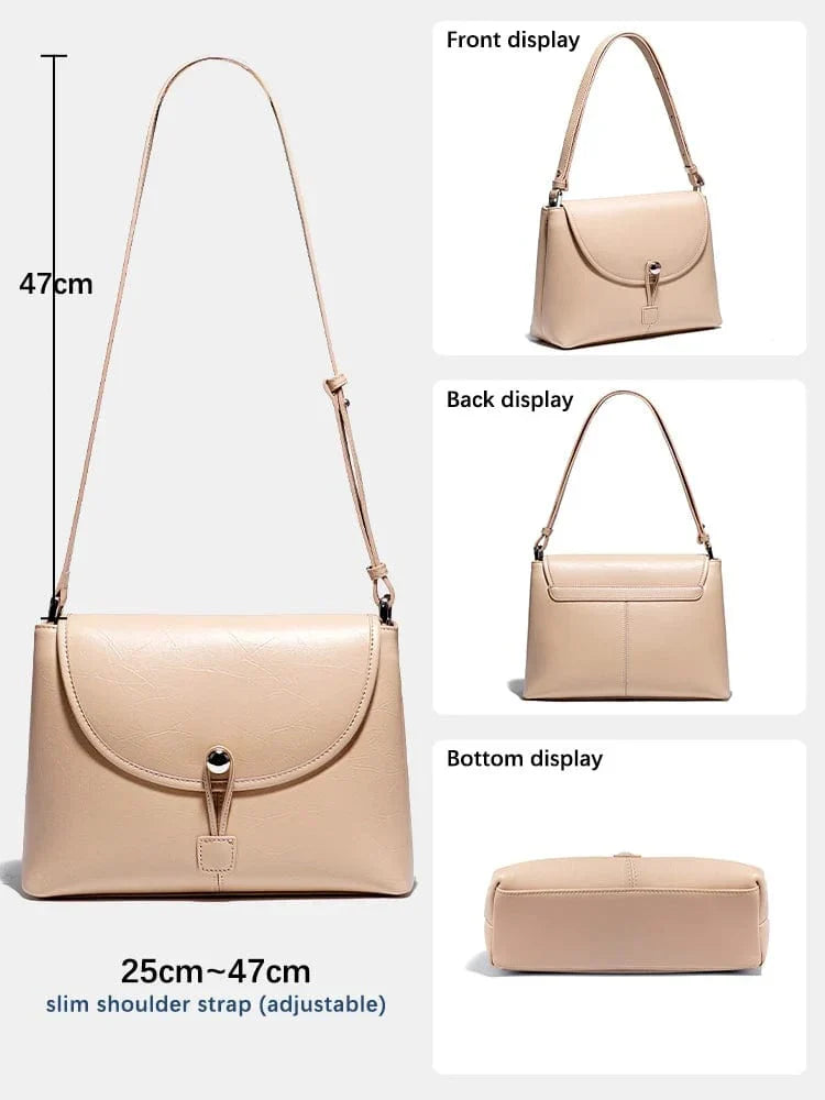 Sac bandoulière femme à compartiments, abricot ou argenté