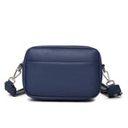 Sac bandoulière femme à sangle large amovible, treize coloris, bleu foncé