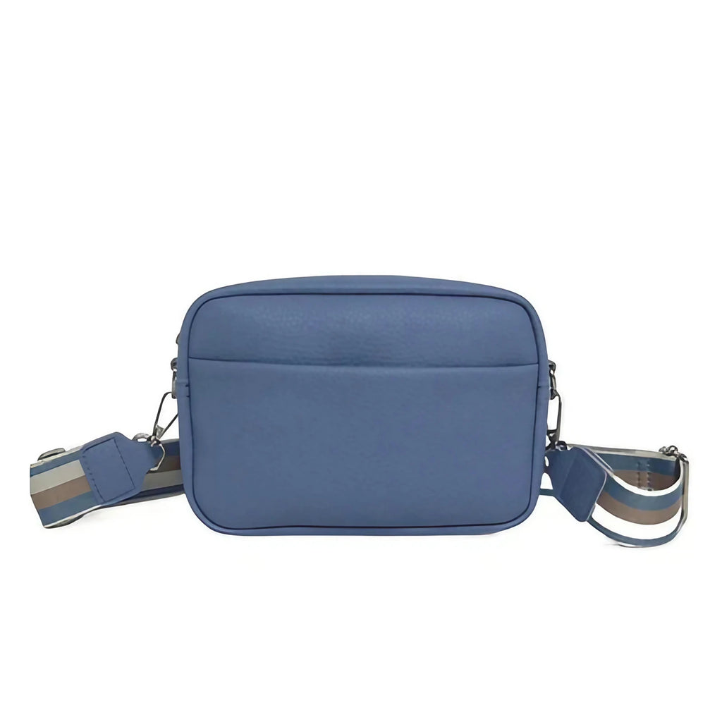Sac bandoulière femme à sangle large amovible, treize coloris, bleu clair