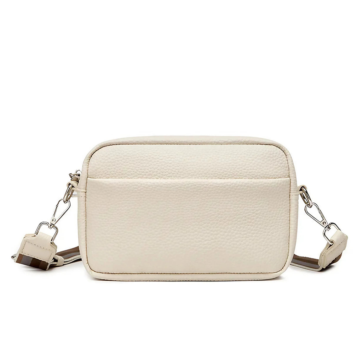 Sac bandoulière femme à sangle large amovible, treize coloris, crème