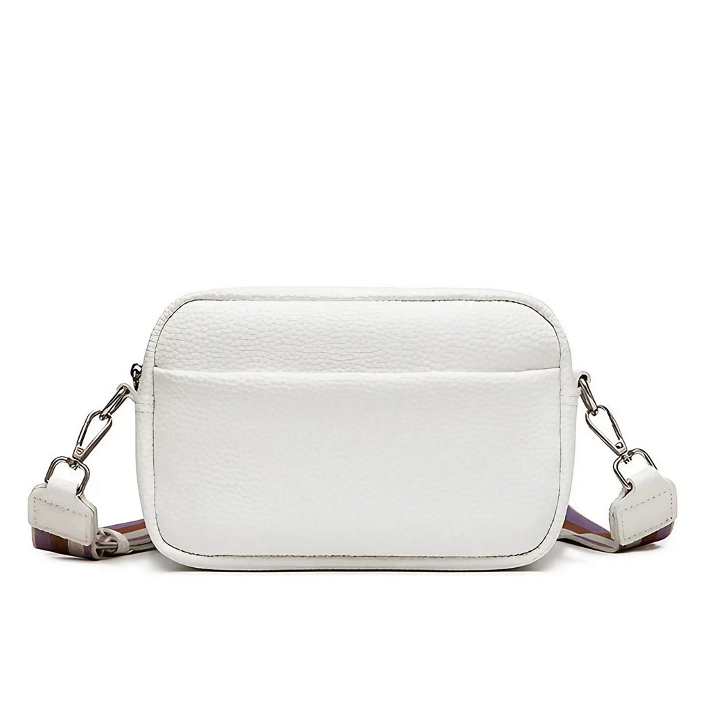 Sac bandoulière femme à sangle large amovible, treize coloris, blanc