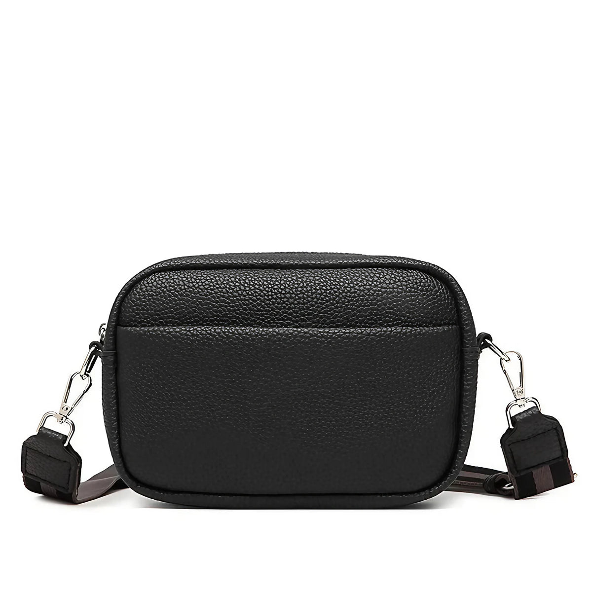 Sac bandoulière femme à sangle large amovible, treize coloris, noir