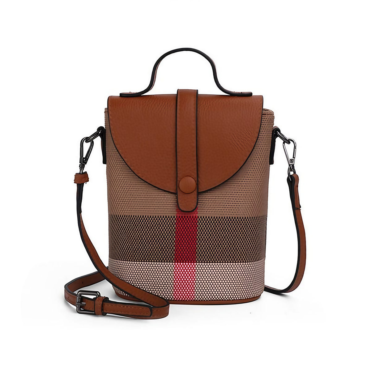 Sac porté épaule femme en similicuir, poche avant à rabat, bronze