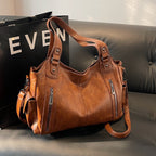 Sac bandoulière femme en similicuir, fermeture zippée, réglable