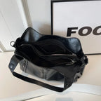 Sac bandoulière femme en similicuir, fermeture zippée, réglable